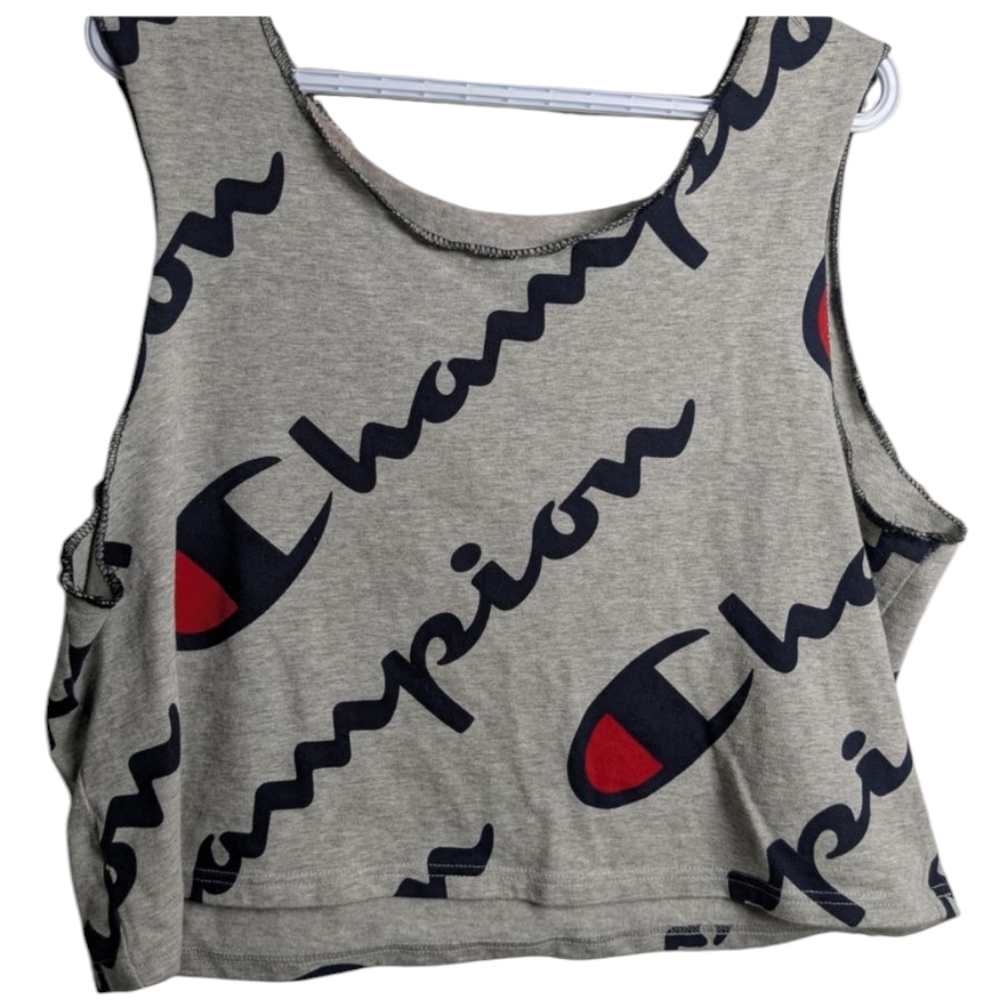 Champion Gray Crop Tank Top with Boxy Fit